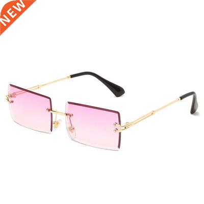 Fashion Square Rimless Sunglasses New Women Small Sun glasse