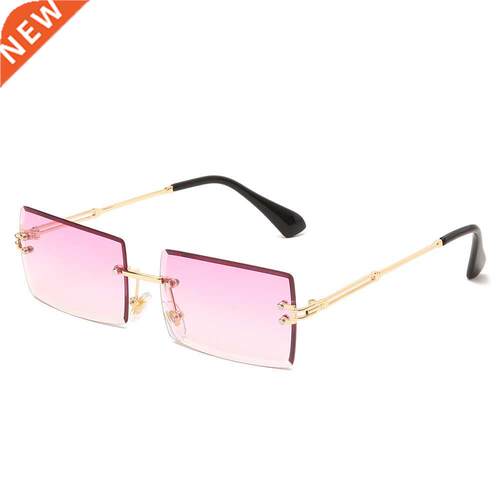 Fashion Square Rimless Sunglasses New Women Small Sun glasse