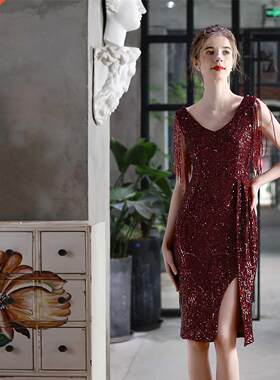 Mini Sequin Evening Dress幻彩珠片短款洋装派对聚会小礼服仙女