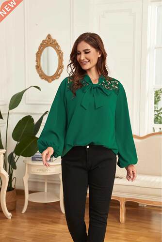 XL-4XL plus size women's green blouse大码女士绿色衬衫上衣