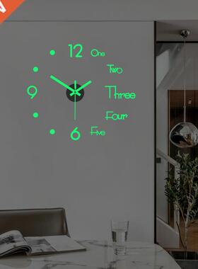 3D Wll Clock Luminous Frmeless Wll Clocks DIY Digitl Clo