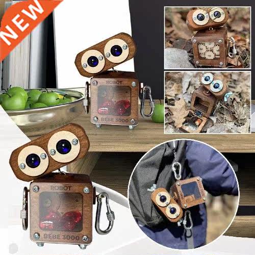 Funny Wooden Robot Ornament Adorable Wooden Robot Figures