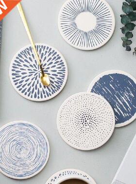 4pcs Ceramic Round Absorbent Diatomite Cup Coasters Drink
