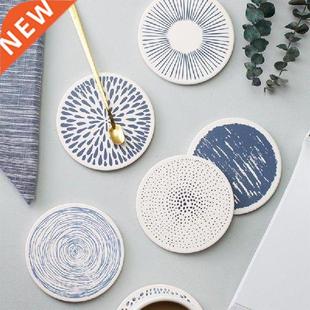 4pcs Ceramic Round Absorbent Diatomite Cup Coasters Drink