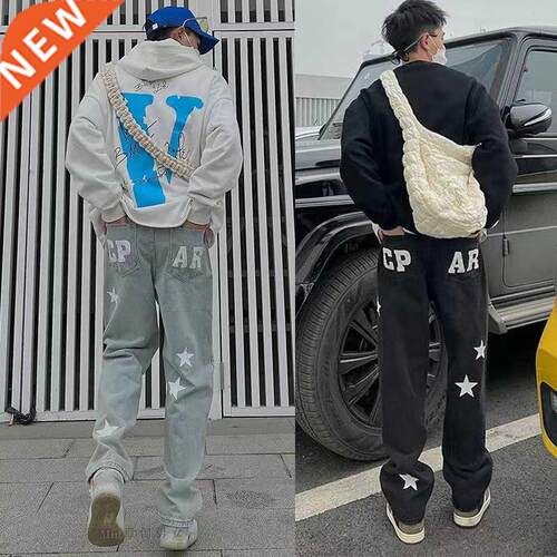 Y2k Wide Leg Harlan Jeans Men Loose Denim Trousers Neutral J