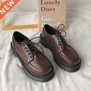 Black Brown Vintage Flats Shoes Women 2022 Spring Summer Fas