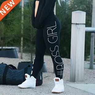 Women Black Trousers Lift Squat Print leggings Faion High-