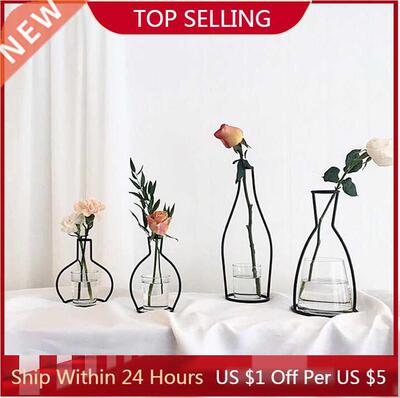Retro Iron Line Table Flowers Vases Nordic Decoration Home M