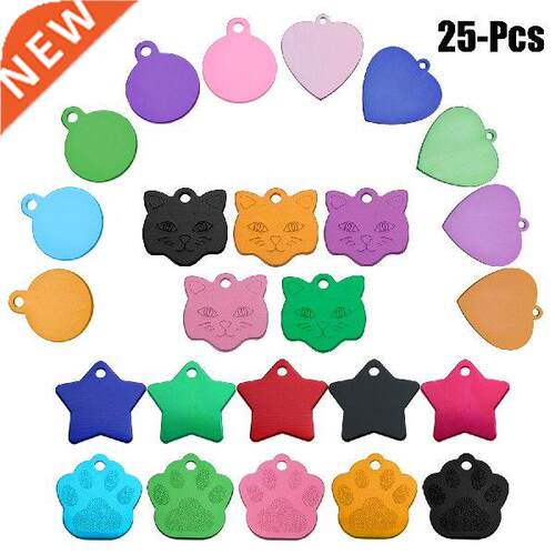 25PCS Pet Tag Novelty No Engraving DIY Pet ID Tag Pet