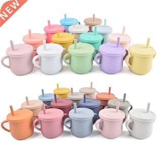 Bby Trining Cup Food Grde Silicone Sippy Cups Lekproof D