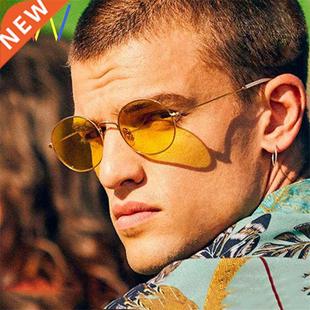 Vntage oval sunglasses men woman round Sun Glasses For Man