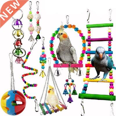 Set 10 Pack Bird Cage Toys for Parrots Reliable & Chewable