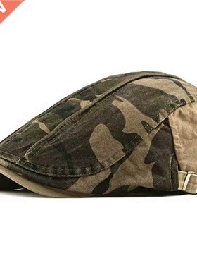 Spring Summer Newsboy Caps Men Camouflage Cotton Flat Peaked