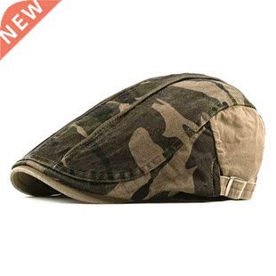 Spring Summer Newsboy Caps Men Camouflage Cotton Flat Peaked