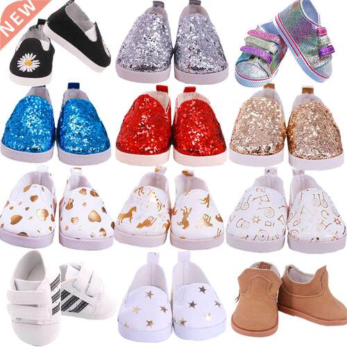 7cm Sequins, hard bottom Doll Shoes For 18Inch American Doll