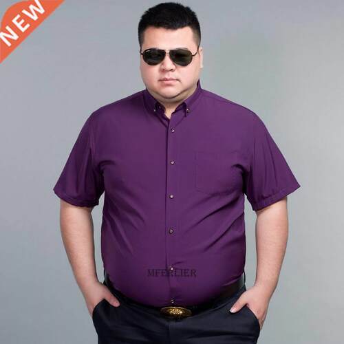 14XL 160KG summer men dress shirt short sleeve large size 15