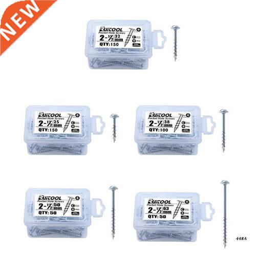Durable Pocket-Hole Screw Kit Cross Half-thread Self-tapping