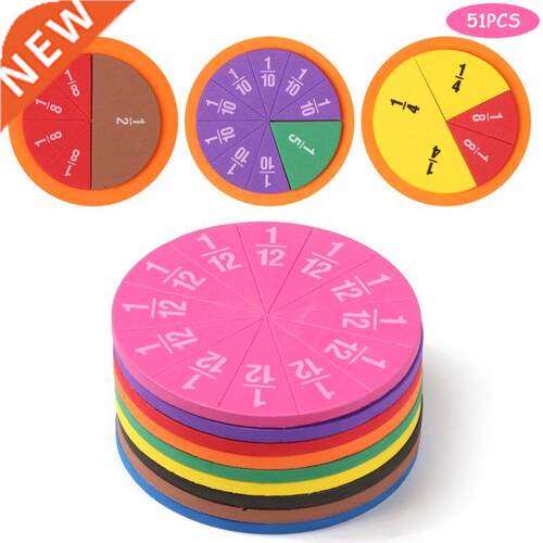 51Pcs EVA Round ape Fractions Addition And Subtraction Ins