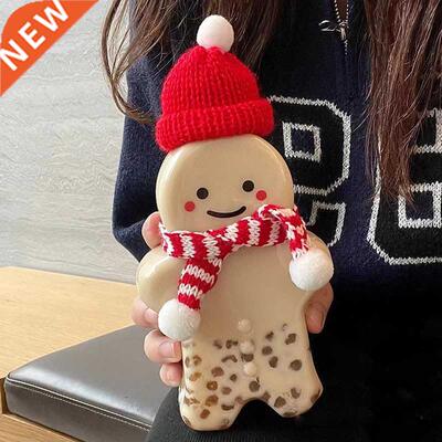 Cute Gingerbread Man Drinking Cup Portable Shaker Drink Bott