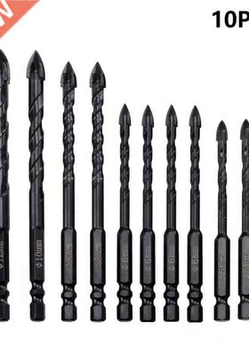 10 Pieces 5-12mm Cross Tile Drill Bits Set Triangle Drill Bi