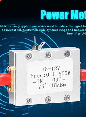 6-12V 0.1-600M -75~+15dBm Power Meter Logarithmic Detection