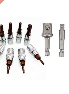 8-Piece Torx Bit Socket 1/4 inch Square Drive Adapter T8 T10