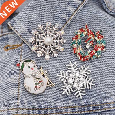 Merry Christmas Brooches Metal Pin Snowman Santa Claus Boot