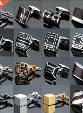 Quality enamel baking paint, men's French shirt cufflink