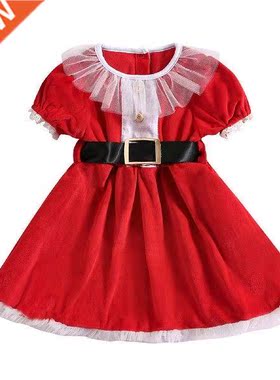 Girls Clothing Toddler Girls Short Sleeve Christmas Ruffles