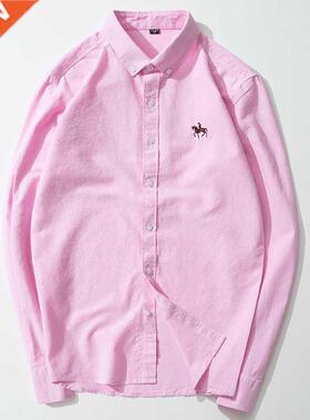 Long Sleeve Shirts for Men 100% Cotton Oxford Mens Clothing