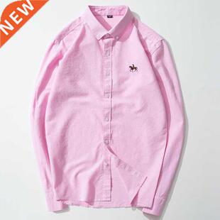 Long Sleeve Shirts for Men 100% Cotton Oxford Mens Clothing