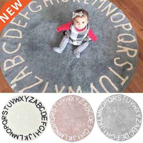 120cm Letter Round Area Rug Carpets Kids Baby Play Games