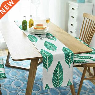Nordic Monstera Table Runner Dining Table Mat Plant Leaf Non