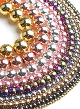 Natural Hematite Rose Gold Black Silver Plated Beads Top Qua
