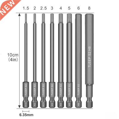 8pcs Hex Head Allen Wrench Drill Bits Set 100mm SAE Metric A