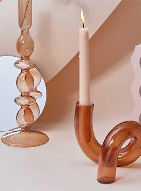 Glass Candle Stick Holders Taper Candles Holder for Candlest