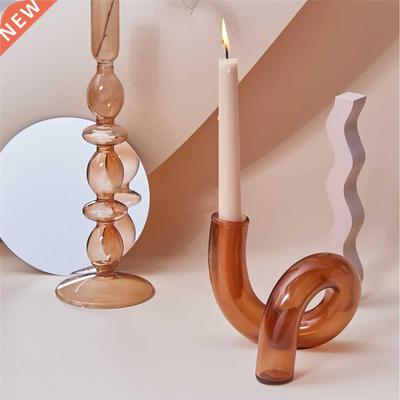 Glass Candle Stick Holders Taper Candles Holder for Candlest