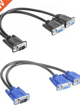 VGA Splitter Cable Computer to Dual 2 Monitor Adapter Y Spli