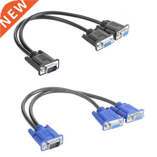 VGA Splitter Cable Computer to Dual 2 Monitor Adapter Y Spli