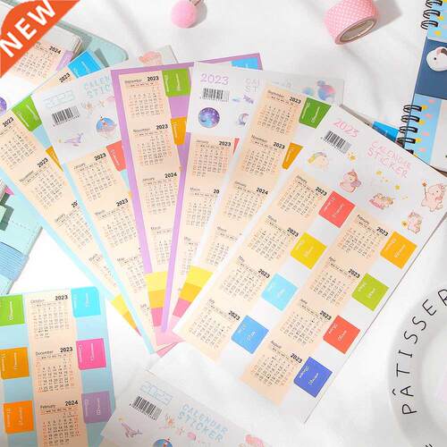 2Pcs 2023 Paper Calendar Index Page Sticker Noteook ookmar