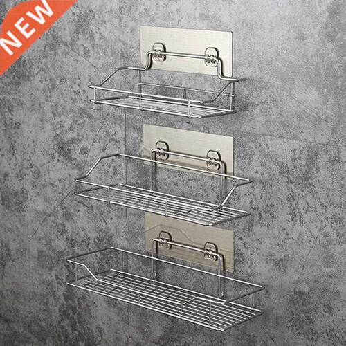 Stainless Steel Bathroom Storage Shelf Punch-Free Kitchen Ba