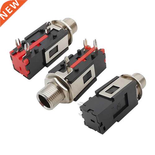 2Pcs 6.35mm 3Pin Headphone Jack Stereo/Mono Female Audio Mic
