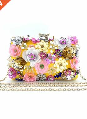 Flower Evening Bag Elegant Colorfull Women Wedding Party Bag