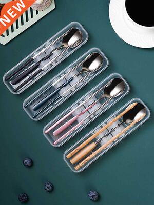 Chopsticks Spoon Kit Korean Cute Stainless Steel Spoon for