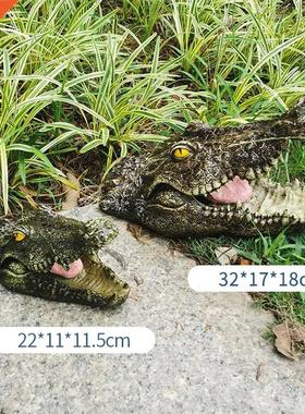 Lifelike Crocodile Head Decoy Garden Pond Floating Open