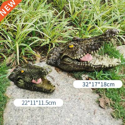 Lifelike Crocodile Head Decoy Garden Pond Floating Open