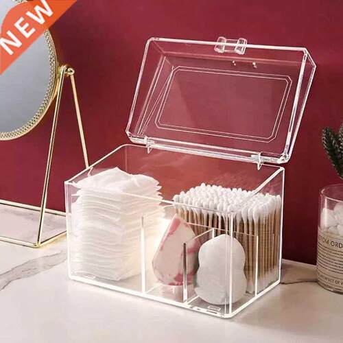 Acrylic Cotton Swab Storage Holder Box Portable Transparent