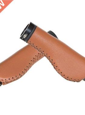 Leather Handlebar Grips Bicycle Bike Grips Ergonomic Bike