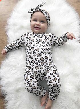 2Pcs Newborn Baby Girls Clothes Set Cotton Hearts Print Infa