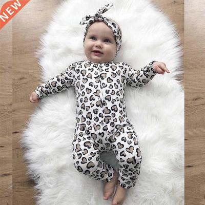2Pcs Newborn Baby Girls Clothes Set Cotton Hearts Print Infa